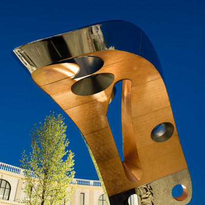 SEI (2015), Stainless steel on a granite and marble plinth, by Y Public Art